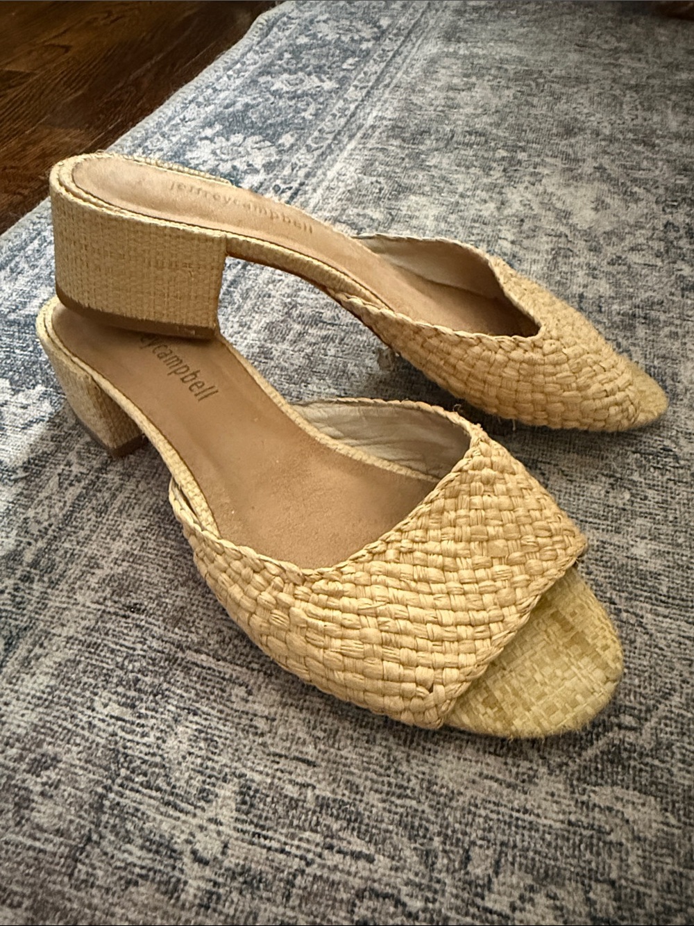 Jeffrey Campbell Natural Woven Mule Heels
